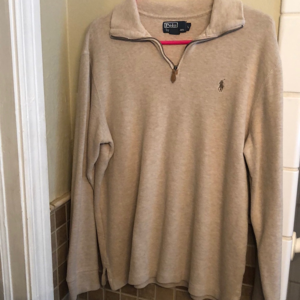 Men’s khaki Polo sweater